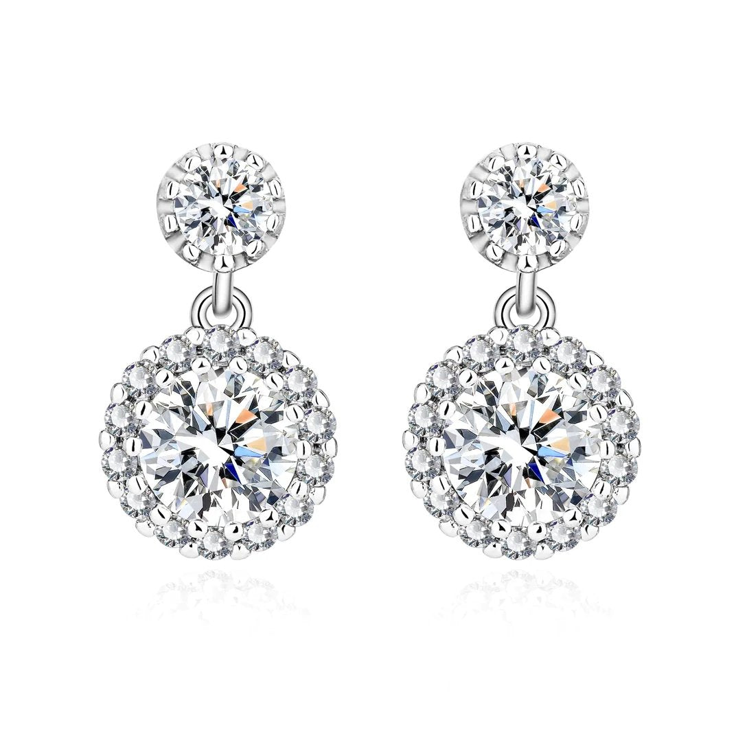 S925 Sterling Silver Moissanite Sunflower Earrings