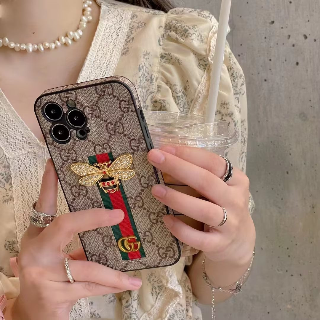 Luxury Crystal Bee Embellished Phone Case