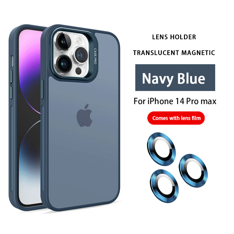 Translucent frosted metal lens frame holder mobile phone case (free metal lens protective film)