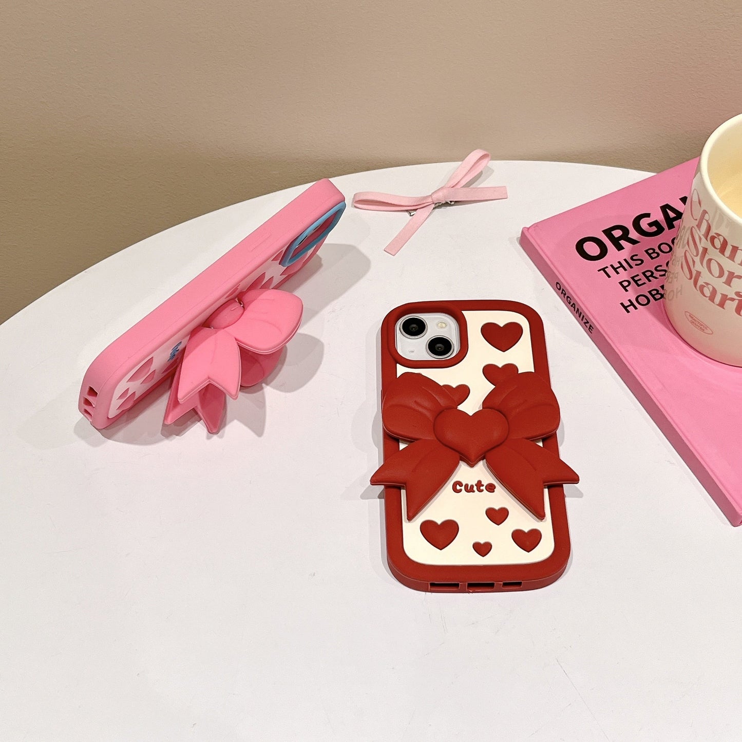 3D Love Heart Butterfly Bracket Case For iPhone