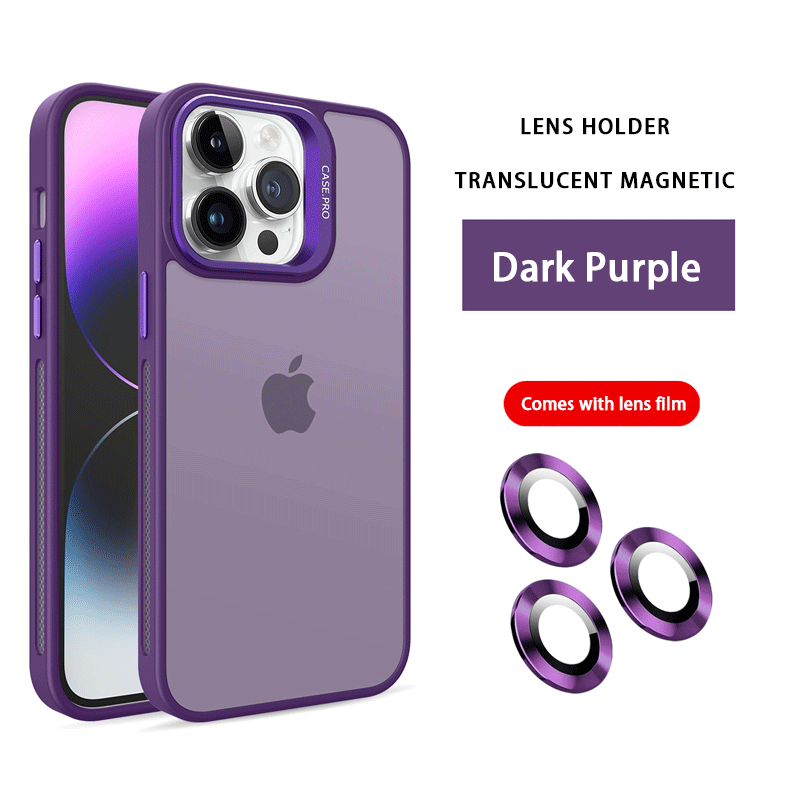 Translucent frosted metal lens frame holder mobile phone case (free metal lens protective film)