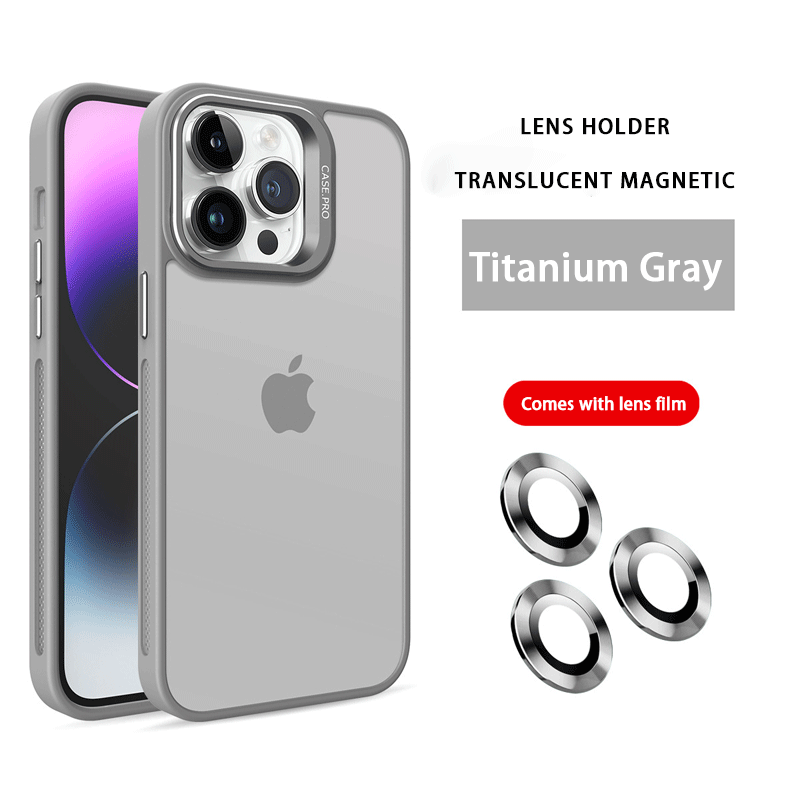 Translucent frosted metal lens frame holder mobile phone case (free metal lens protective film)