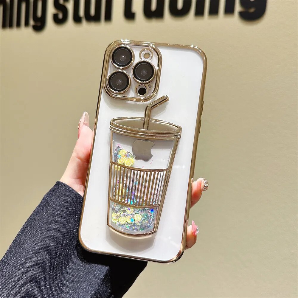 iPhone 12/13/14 Series Electroplating Coffee Cup Phone Case