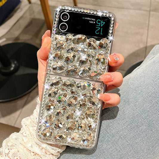 Luxurious Clear Rhinestone Phone Case For Samsung Galaxy Z Flip3 Flip4 Flip5 5G