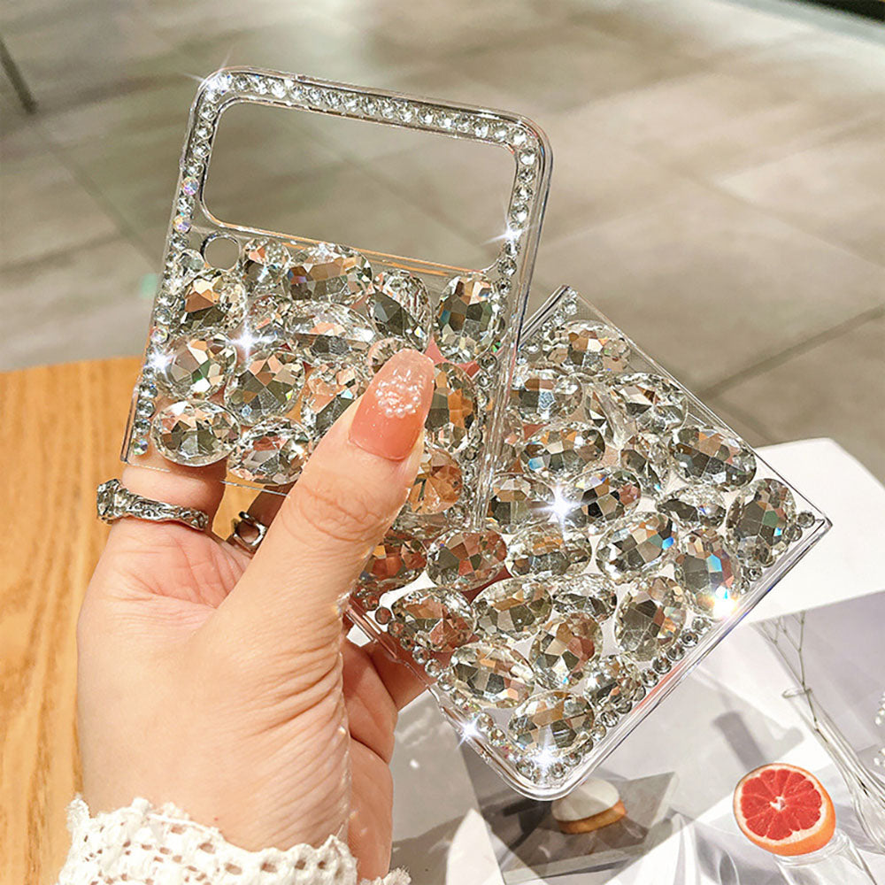 Luxurious Clear Rhinestone Phone Case For Samsung Galaxy Z Flip3 Flip4 Flip5 5G