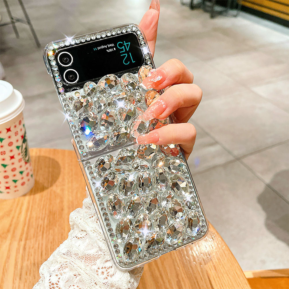 Luxurious Clear Rhinestone Phone Case For Samsung Galaxy Z Flip3 Flip4 Flip5 5G