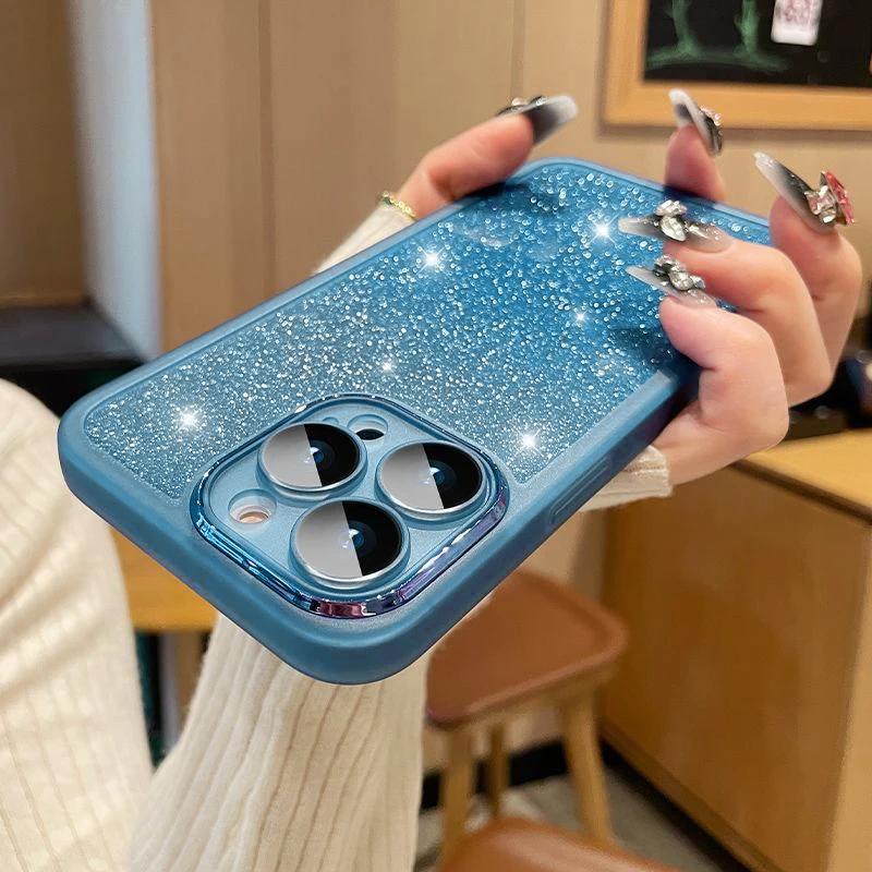 Transparent Glitter Bling Paper Phone Case For iPhone
