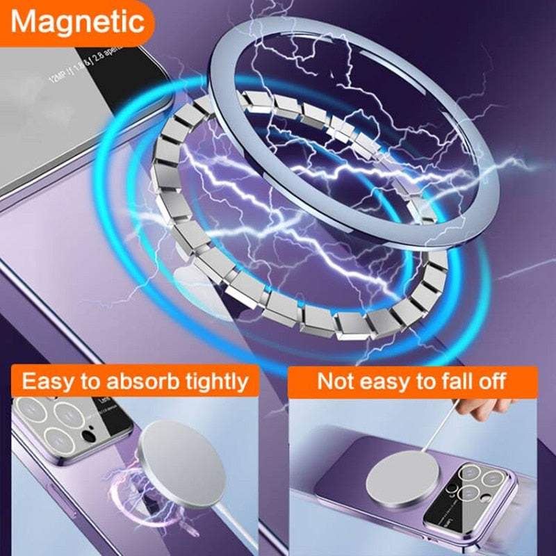 Large Window Magnetic Clear Case For iPhone