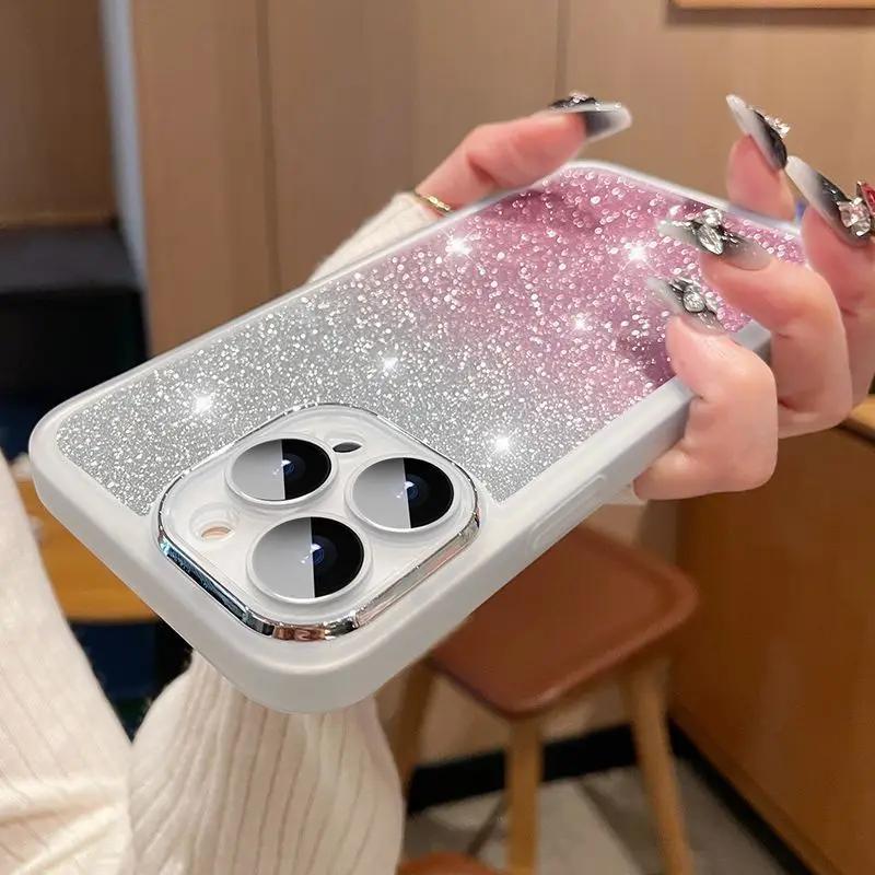 Transparent Glitter Bling Paper Phone Case For iPhone