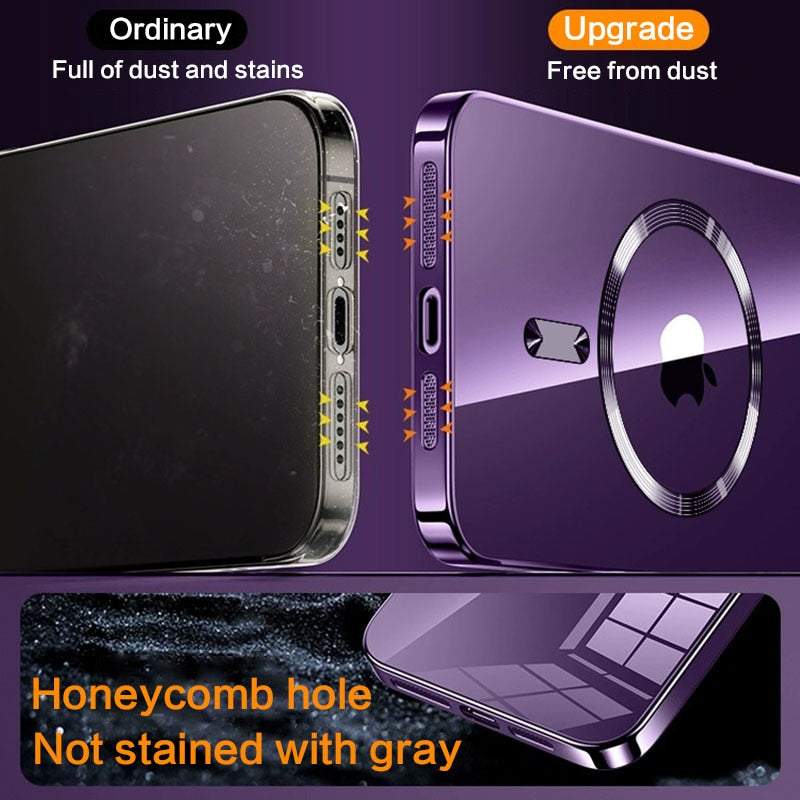 Large Window Magnetic Clear Case For iPhone
