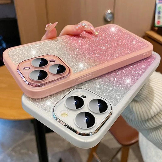 Transparent Glitter Bling Paper Phone Case For iPhone
