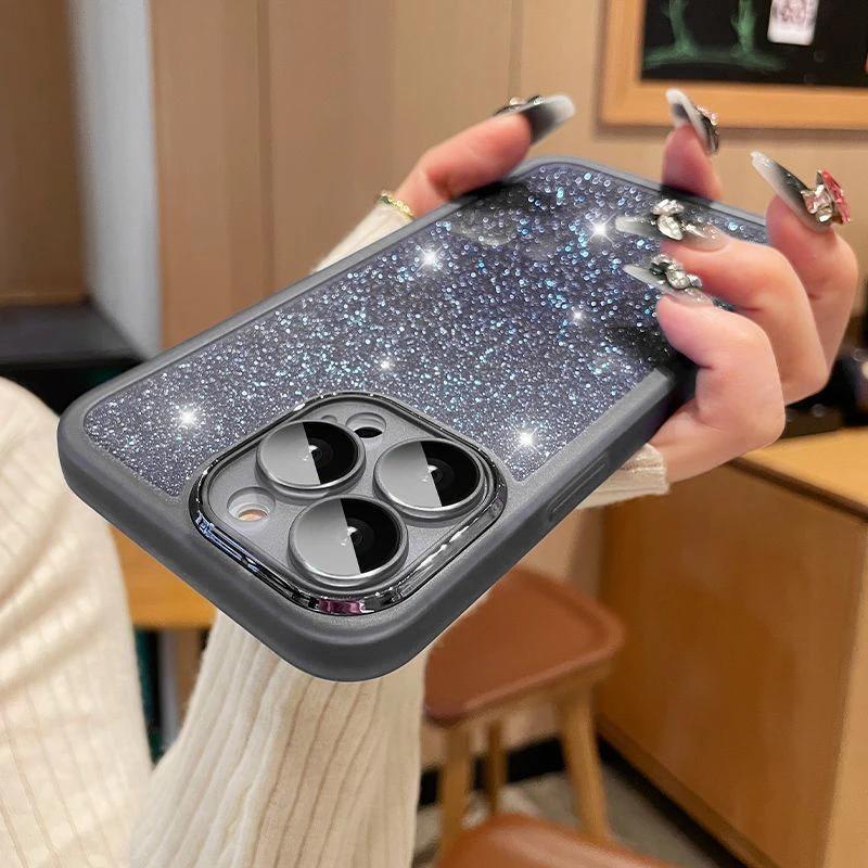 Transparent Glitter Bling Paper Phone Case For iPhone