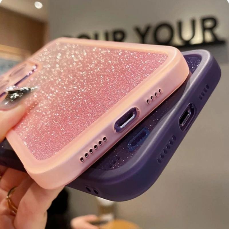 Transparent Glitter Bling Paper Phone Case For iPhone