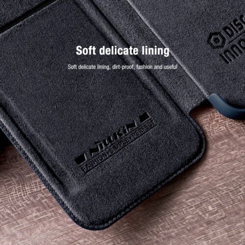 Leather Case with Flip Cover and Slide Camera Protection For Samsung