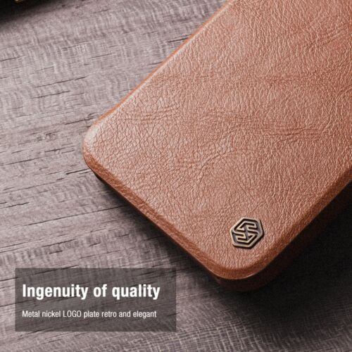 Leather Case with Flip Cover and Slide Camera Protection For Samsung